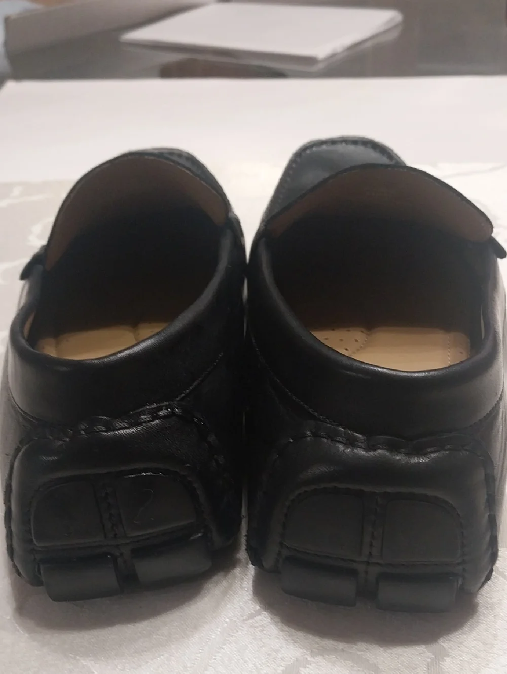 Vince Camuto Esmail Driving Loafers Men's 11.5M Black Leather Moccasin Stitching